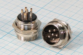 Штекер микрофонный MIC20\ 6P\пан\М19\XS20JK6P- M[MS-DF-20-6]; №14535 штек мик MIC20\ 6P\пан\М19\\XS20JK6P- M[MS-DF-20-6]