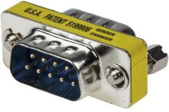 218239, D-Sub Adapter, Silver, D-Sub 9-Pin Plug / D-Sub 9-Pin Plug