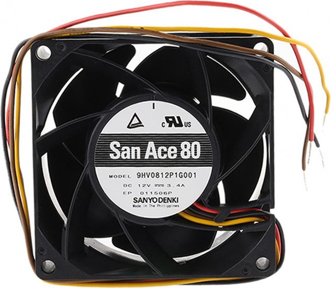 9HV0812P1G001, San Ace 9HV Series Axial Fan, 12 V dc, DC Operation, 222m³/h, 40.8W, 3.4A Max, 80 x 80 x 38mm 9HV0812P1G001, San Ace 9HV Series Axial Fan, 12 V dc, DC Operation, 222m³/h, 40.8W, 3.4A Max, 80 x 80 x 38mm