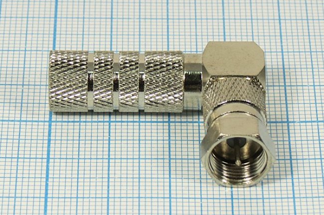 Штекер F, на кабель RG6, вкручивающийся, угловой, никель; №974 шт F\RG6\\вкруч\угл\ Штекер F, на кабель RG6, вкручивающийся, угловой, никель; №974 шт F\RG6\\вкруч\угл\