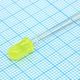 FYL-5013UYD, Светодиод 5 мм, суперяркий желтый, матовый, 590 нм, 1000 мКд, 60° FYL-5013UYD, Светодиод 5 мм, суперяркий желтый, матовый, 590 нм, 1000 мКд, 60°