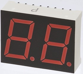 LBP-602DA2, LBP-602DA2 2 Digit 7-Segment LED Display, CA Orange 250 mcd RH DP 14.2mm
