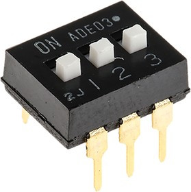 1825360-2, 3 Way Through Hole DIP Switch SPST