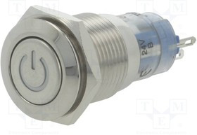 V16-11DT-24B-S, Переключатель: антивандальный, Пол: 2, SPDT, 0,5A/220ВAC, 1A/24ВDC