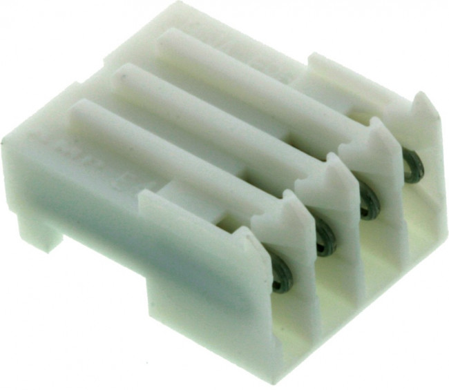 3-643814-4, Headers &amp; Wire Housings CLOSED WITH TABS 4P white tin 24 AWG