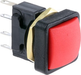 49-59222, 49-59 Series Push Button Switch, Momentary, Panel Mount, 16mm Cutout, SPDT, 250V ac, IP67