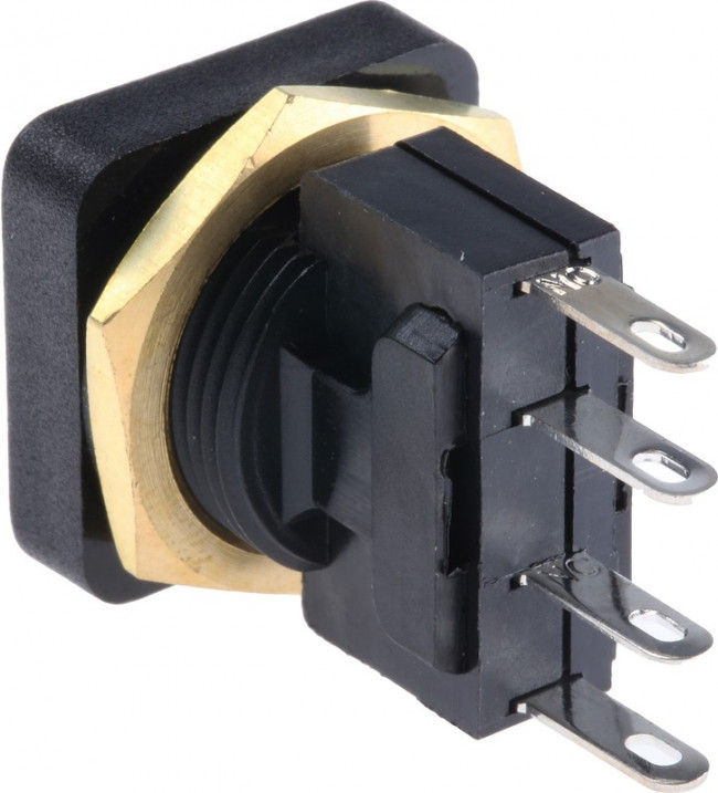 49-59222, 49-59 Series Push Button Switch, Momentary, Panel Mount, 16mm Cutout, SPDT, 250V ac, IP67
