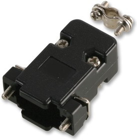 SH158-9BLK, Корпус разъема, Hood, D Sub Connectors, 9-сторонний, 180°, Корпус из Пластика