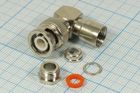 Высокочастотный штекер углового типа BNC; №10189 шт BNC\RG58\\\угл