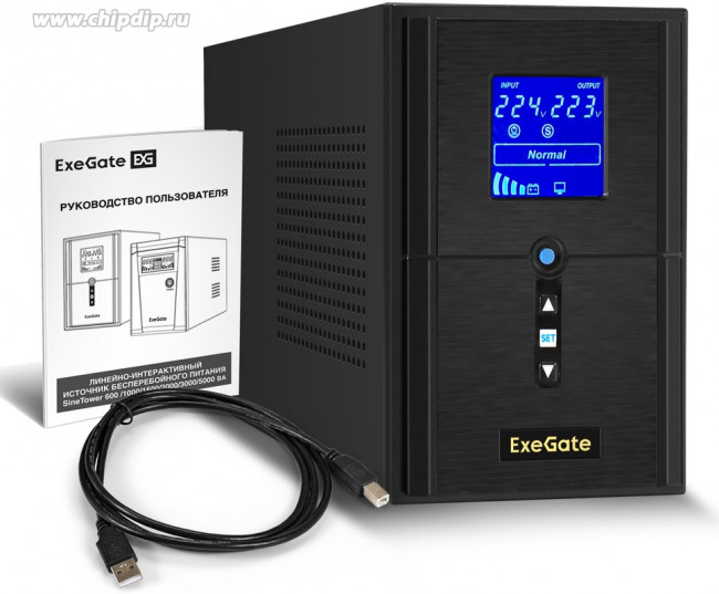 EX295982RUS, ИБП (инвертор, синус, для котла) ExeGate SineTower SN-1500.LCD. AVR.2SH.1C13.USB 1500VA/1200W, чистая синусоида, LCD дисплей, A EX295982RUS, ИБП (инвертор, синус, для котла) ExeGate SineTower SN-1500.LCD. AVR.2SH.1C13.USB 1500VA/1200W, чистая синусоида, LCD дисплей, A