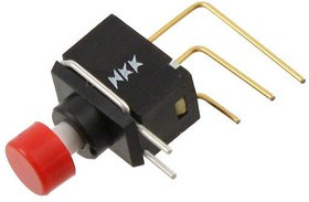 GB15AV-XC, Pushbutton Switches ON-(ON) .157 RED CAP VERTICAL PC .4VA