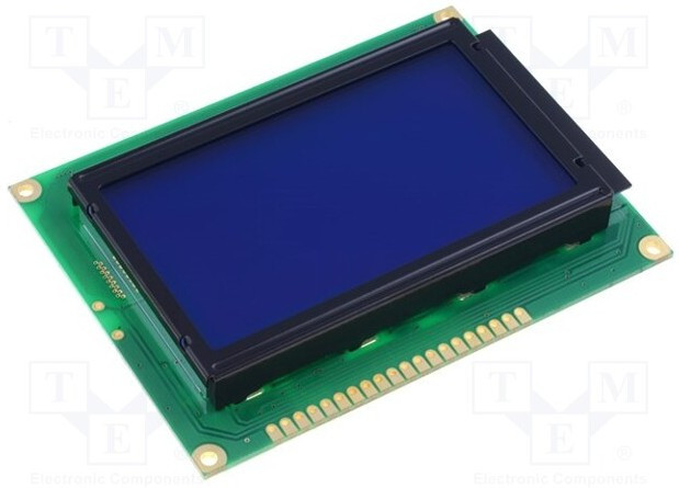 RG12864K-BIW-VBG, Дисплей: LCD, графический, 128x64, STN Negative, голубой, LED