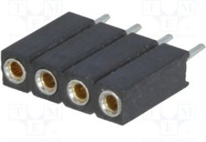 ZL307-1X4, Гнездо штыревое "мама" PIN 4 цанговые контакты прямой 2,54мм ZL307-1X4, Гнездо штыревое "мама" PIN 4 цанговые контакты прямой 2,54мм