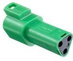 0934442203, Conn Housing RCP 3 POS Crimp ST Cable Mount Green Bag