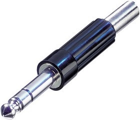 NYS 204, Штекер аудио 6,35мм стерео пластик с амортизатором кабеля NYS 204, Штекер аудио 6,35мм стерео пластик с амортизатором кабеля