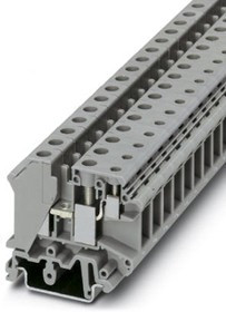 3001381, UK 10-PLUS Series Grey Fused DIN Rail Terminal, Double-Level, Screw Termination