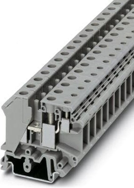 3001381, UK 10-PLUS Series Grey Fused DIN Rail Terminal, Double-Level, Screw Termination