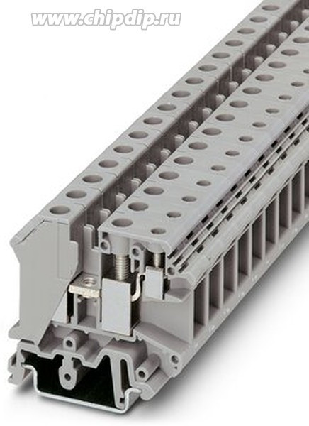 3001381, UK 10-PLUS Series Grey Fused DIN Rail Terminal, Double-Level, Screw Termination