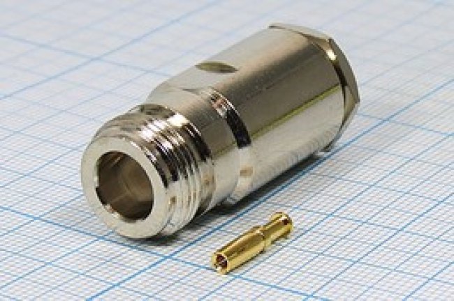 Гнездо N, под кабель RG58; №9037 гн N\RG58\\\