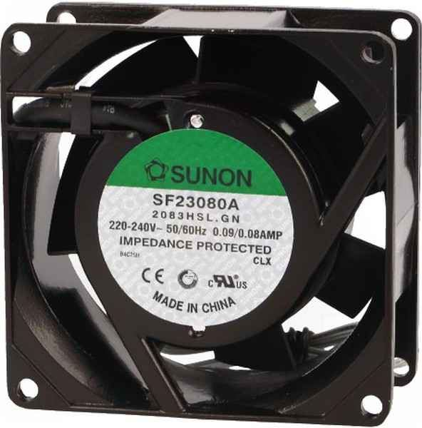 SF23080A2083HSL.GN, Вентилятор 220В AC, 2300об/мин, 80x80x38, 30,5м3/час, 31дБ, подшипник скольжения, тип вывода - провод SF23080A2083HSL.GN, Вентилятор 220В AC, 2300об/мин, 80x80x38, 30,5м3/час, 31дБ, подшипник скольжения, тип вывода - провод