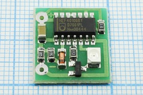 Светодиод мигающий 3,5x 2,8m(17x17), желтый, бесцветный корпус, SMD, на плате