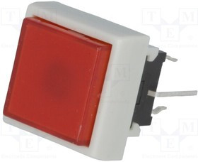 PB6133FBL-1, Переключатель: клавиатура, Пол: 2, DPDT, 0,1A/30ВDC, красный, LED