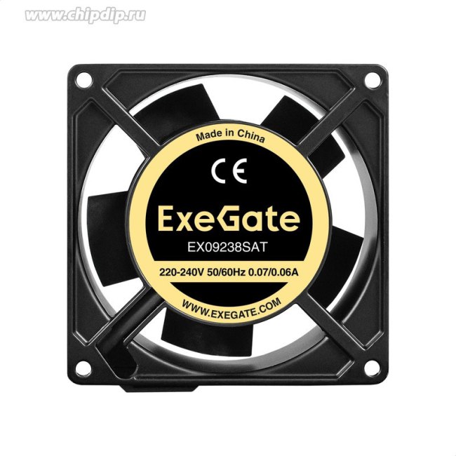 EX289012RUS, Вентилятор 220В AC ExeGate EX09238SAT (92x92x38 мм, Sleeve bearing (подшипник скольжения, алюминиевый корпус, клеммы, 2700RPM, EX289012RUS, Вентилятор 220В AC ExeGate EX09238SAT (92x92x38 мм, Sleeve bearing (подшипник скольжения, алюминиевый корпус, клеммы, 2700RPM,