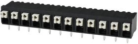 TBLH10-500-12BK, Fixed Terminal Blocks Terminal block, screwless, High Temp, 5.00, Horizontal, 12, Black w Gray Button