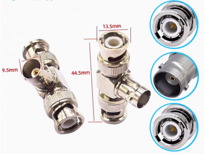 Высокочастотный тройник гнездо BNC на два штекера BNC; №2918 гн BNC-штек BNC2 Высокочастотный тройник гнездо BNC на два штекера BNC; №2918 гн BNC-штек BNC2