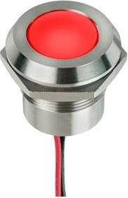 Q22Y5SXXSR24E, LED Panel Mount Indicators Supr Bright RED LED 24VDC 22mm Stls Stl