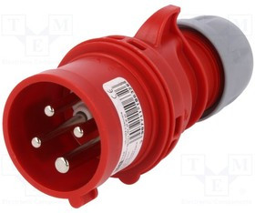 7014-6, Разъем: питания AC, трехфазный, вилка, "папа", 16А, 400ВAC, IP44