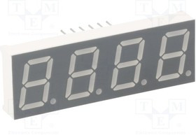 KW4-521AVA, Дисплей: LED, 7-сегментный, 13,2мм, 0,52", II.зн: 4, красный, анод