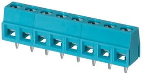 TB006-508-08BE, Fixed Terminal Blocks Terminal block, screw type, 5.08 , horizontal, 8 poles, CUI Blue, slotted screw, PCB mount