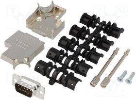 D45ZK09-DMP-K, Разъем D-Sub; PIN: 9; вилка; "папа"; пайка; на про