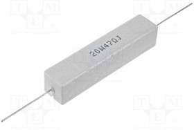 CRL20W-47R, Резистор проволочный керамический, THT, 47Ом, 20Вт, ±5% CRL20W-47R, Резистор проволочный керамический, THT, 47Ом, 20Вт, ±5%