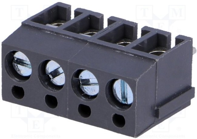 DG300-5.0-04P-11-00A(H) COLOR GREY, Зажимная рейка для печатных плат, угловой 90°, 5мм, на PCB, 24А DG300-5.0-04P-11-00A(H) COLOR GREY, Зажимная рейка для печатных плат, угловой 90°, 5мм, на PCB, 24А