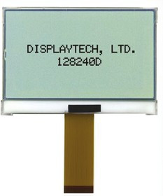 128240D-FC-BW-3, 128240D-FC-BW-3 Graphic LCD Display, White on Black, Transflective