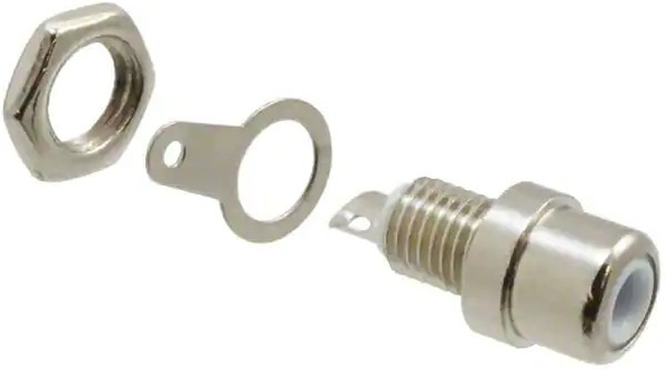 RCJ-033, RCA Phono Connectors RCA jack, 1P, vertical, panel mount, WH