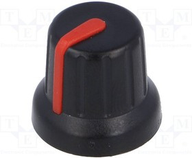 GTC6D3-16X14-C, Ручка, миниатюрный,с указателем, dоси: 6,35мм, черный