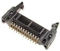 IDCC-24MS (SCM-24), вилка на плату шаг 2.54мм с защелками (L-KLS1-201-24-S-B)