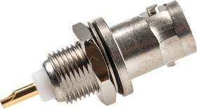 J01001A0614, jack Panel Mount BNC Connector, 50, Solder Termination, Straight Body