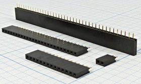 Разъем PBS-1x22 розетка, шаг P2.54, контакты 22P, h-8.4, монтаж на плату