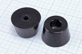 RL-SR-32x25x20, Ножка приборная коническая, армированная шайбой, ø32мм, высота 20мм; №15771 ножка прибор 32x20\h- 8,5/отв 6,0\резин\конус\