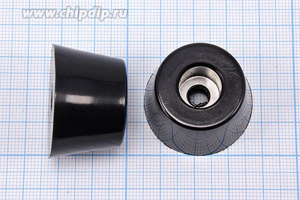 RL-SR-32x25x20, Ножка приборная коническая, армированная шайбой, ø32мм, высота 20мм; №15771 ножка прибор 32x20\h- 8,5/отв 6,0\резин\конус\