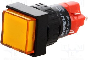 V16F-11Z-24O, Переключатель: кнопочный, Пол: 2, SPDT, 3A/250ВAC, 2A/24ВDC, ON-ON