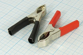 Зажим L 75x30x11,5, 30А, кабель, обжимной/пайка, металл красный