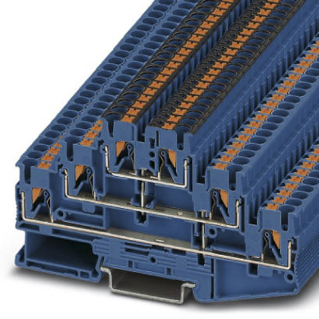 3000716, DIN Rail Terminal Blocks PT 2,5-3PV BU