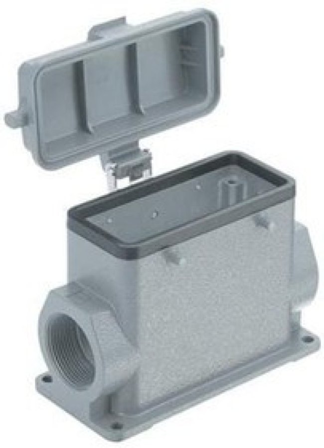 19300160267, Heavy Duty Power Connectors SURFACE MOUNTING HSG HAN 16B 2 SIDE ENTRY