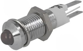 SMQE 08214, Индикат.лампа: LED, выпуклый, 24-28ВDC, Отв: d8,2мм, IP40, металл