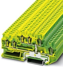 3038532, DIN Rail Terminal Blocks Feed-thru MOD TERM GREEN-YELLOW